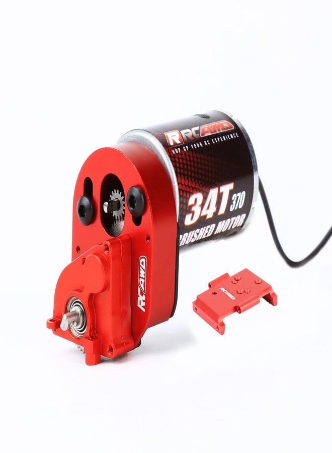 RCAWD 260% More Power Motor 370 34T CR18P Transmission Gearbox Set for Hobbyplus 1/18 CR18P EVO Rock Van Trail Hunter Series Upgrades Part Red - Image 1